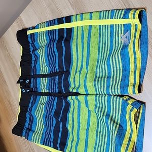 EUC ZeroXposure  Men's  Neon Stripe Swim trunks/Board shorts  size S